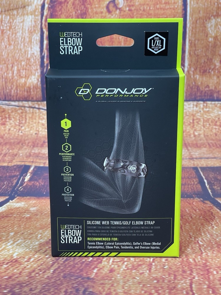 DonJoy Unisex Performance Silicone Tennis/Golf Elbow Strap L/XL Tendonitis