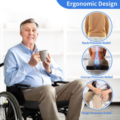 Wheelchair Cushions, 18“X16“X 3“ Gel Wheelchair Seat Cushion with Lumbar Pill