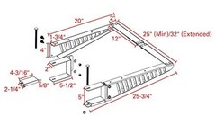 QP-BMCSA RV Bumper-Mounted Cargo Support Arms Includes Adjustable Support Arm