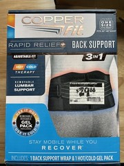 Copper Fit Rapid Relief 3-In-1 Hot/Cold Therapy Back Support One Size