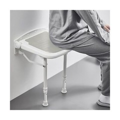 Folding Wall Mounted Shower Seat,Support 550lbs,Adjustable Height Fold Down S…