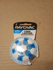 Rayovac Hearing Aid Batteries Size 675. Blue. 6 Count.