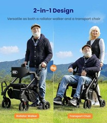 Z55 Rollator Walkers with Seat Black