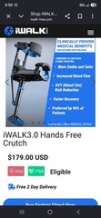 iWALK iWALK 3.0 Hands-Free Crutch Adjustable Height Black/Blue