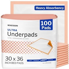 McKesson Underpads Disposable 30″ x 36″, Heavy Absorbency, 100 Count