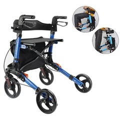 NEW Adjustable Rollator Walker 6 levels of 8 Wheels Compact Folding Lightweight