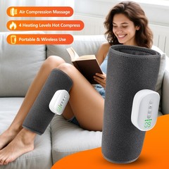 Air Compression Heated Leg Massager Muscles Relax Calf Circulation Foot Massage