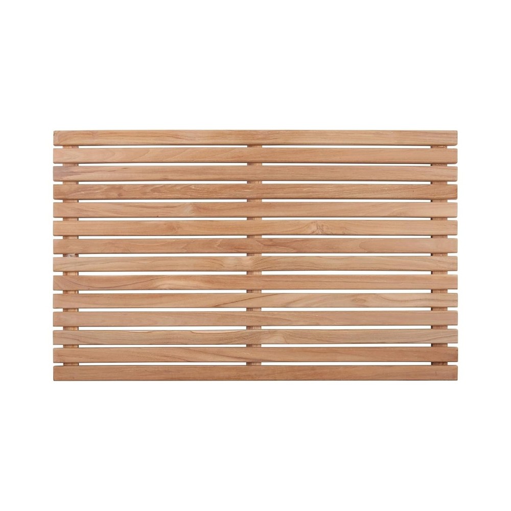 Nordic Style Premium Teak Shower + Bath Mat for Indoor + Outdoor Use | Non-Sl…