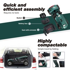 Outdoor Compact Mobility Scooter with 2pcs*20AH Lead acid Battery, 16 Miles