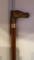 Vintage Wood & Solid Brass Horse Head Cane Walking Stick 35″ # 7194