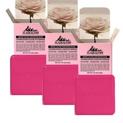 Alaskacube Rose Glow Perfumed Shower Bar Body Wash Dark Spot Removal 4.93 Oz