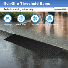 1″ Rise Adjustable Rubber Threshold Ramp for Safe Wheelchair Access – 2500 lbs