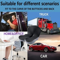 Seat Cushion Memory Foam Pads Truck Driver Office Chair Ergonomic Dark Grey