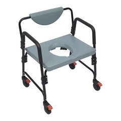 Toilet Chair With Wheels Rolling Bedside Commode Chair Max. Load Capacity 250kg
