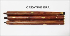 Vintage brass Wood Walking Stick Only For 3 Fold Cane Handle (Only wooden shaft)