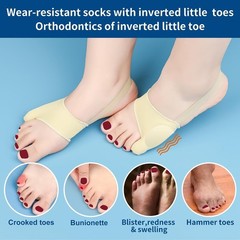 1PAIR Bunion Sock (Beige-XL) Bunionette Sleeves with Built-in Silicon Gel Pads