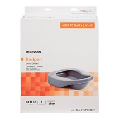 McKesson Contoured Bedpan 4-1/4 Inch Polyethylene Gray 6 per Case 146-RTLPC23212