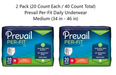 2 Pack (40 Count Total) Prevail Per-Fit Daily Underwear, Medium (34 in – 46 in)