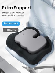Versatile Ergonomic Memory Foam Cushion for Car, Office & Gaming Chairs – Black