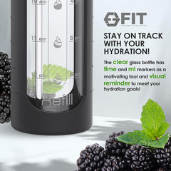 32 Oz Glass Water Bottle with Straw Lid – Wide Mouth Borosilicate Glass Water Bo