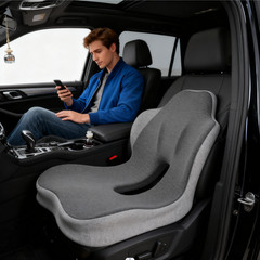 Memory Foam Seat Cushion with Back Support, Orthopedic Tailbone Pain Relief Cush