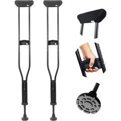 KMINA Underarm Crutches Large 54″-59″ Aluminum NEW