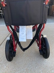Medline MDS808200F3R 19in. Ultralight Transport Wheelchair – Red