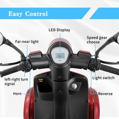 4 Wheels Travel Mobility Scooter 800W 60V 20AH Battery Motor for Adult Senior