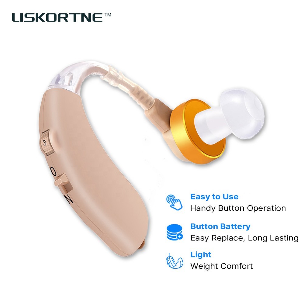 Hearing Amplifier, Single Ear LR44H Battery Powered BTE Device for Seniors
