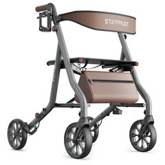 Foldable Rollator Walker Rolling Walker with Seat for Seniors Max 300 Lb Limit