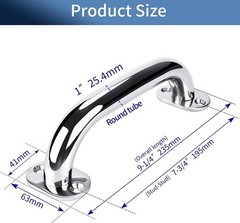 (set of 2) Stainless steel 9“ Grab Handle Handrail Polished Door Boat Bath RV
