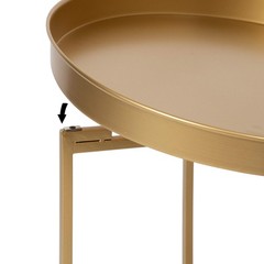 Kate And Laurel Celia Glam Round Side Table 18.25 X 18.25 X 22 Gold Modern