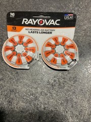 RAYOVAC NO HEARING AID BATTERY LASTS LONGER SIZE 13
