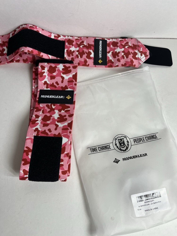 MANUEKLEAR Elbow Sleeves for Weightlifting, Adjustable Elbow 40 Inch Pink Camo