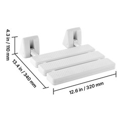 Uimoso Foldable Shower Seat Wall Mounted Folding PP Shower Bench 220LBS Loading