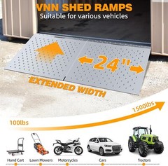 VNN 29″ x 48″ Shed Ramp 1500LB Capacity Anti-Slip Punch Plate Ramp for ATV (2PC)