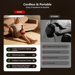 3-in-1 Red Light Therapy Knee Brace, 240 LEDs, Infrared Heat & Vibration Massage