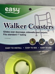 NEW Set of 2 Walker Coasters Easy To Use Tennis Ball Yellow Glides Easily