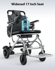 Lightweight Electric Wheelchair, Electric Wheelchairs for Adults Foldable, Black