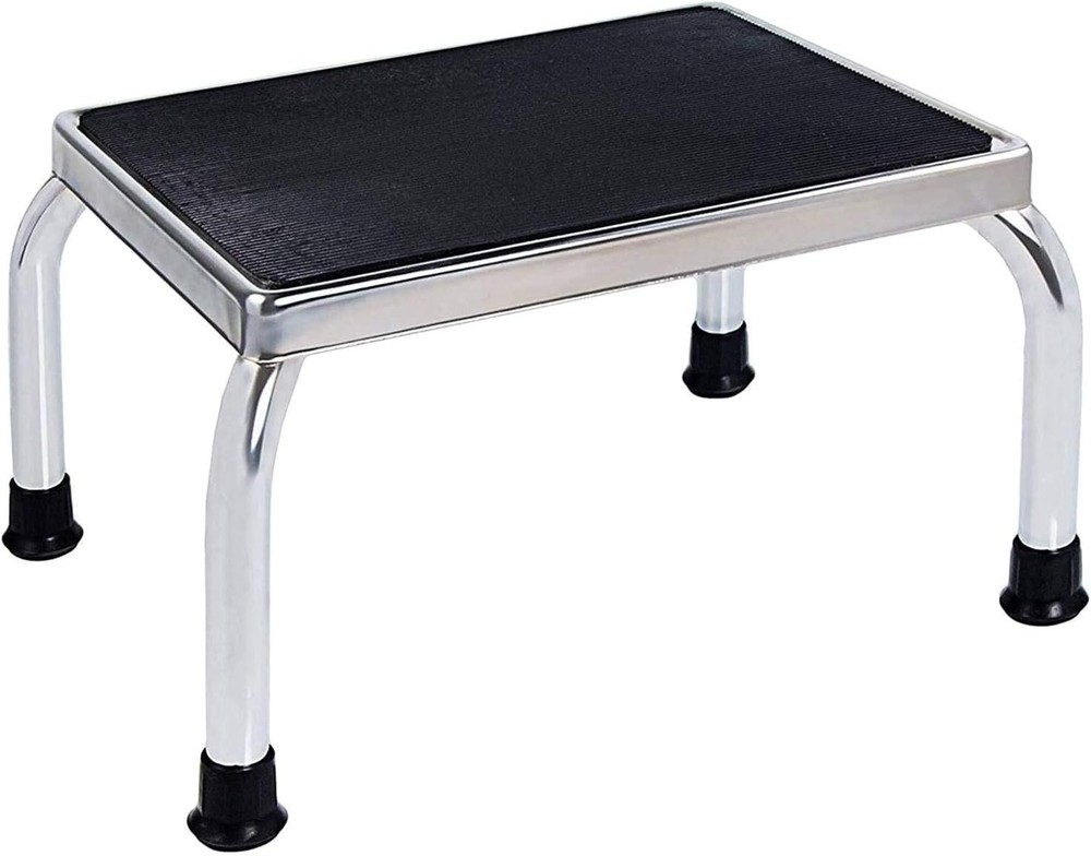 Vaunn Medical Foot Step Stool 1 Count (Pack of 1), Chrome Without Handle
