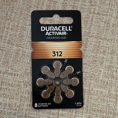 Duracell Activair Size 312 PR41 Zinc-Air Hearing Aid Batteries 8-Pack
