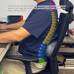1Pcs Lumbar Roll Support Pillow Cover– Low Back Lumbar Support for Office Chai