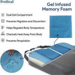 22″x18″x3″ Bariatric Wheelchair Cushion Gel Memory Foam Coccyx Support