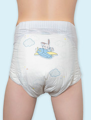 Pack of 2 New Kiddo Fluffy Fly Cloth Backed Adult Diapers ABDL Pampers