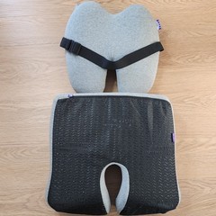 CUSHION LAB Pressure Relief Seat Cushion / Back Relief Lumbar Pillow Gray