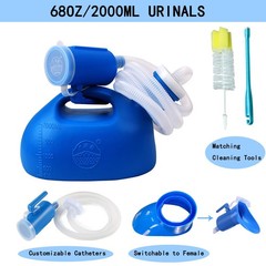 2000ML Portable Urinal for Men and Women, Spill 1 Count (Pack of 1), Blue