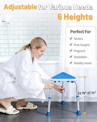 Triangular Corner Shower Chair SpaceSaving Bath Stool Adjustable Seat Tub