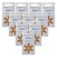 60 Power One Varta Size 312 Pr41 Hearing Aid Batteries 1.45V Zinc NEW