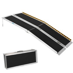 7/8/9/10 FT Portable Aluminum Wheelchair Ramp Non-Slip Folding Ramps Steps