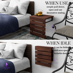 Handmade Teak Wood Folding Shower Seat Wall Mounted & Premium Quality